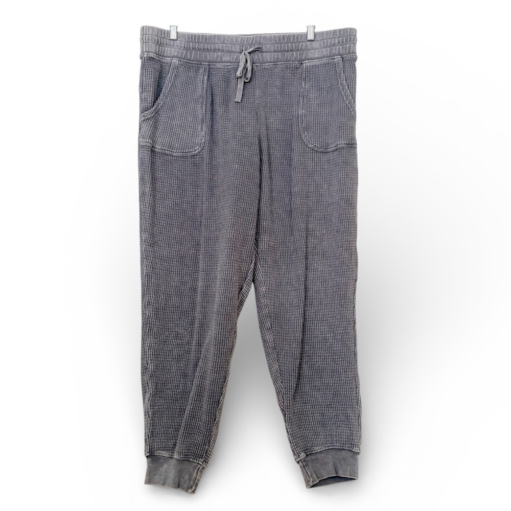 Hard Tail ForeverJoggers Waffle Lounge Pants Womens 1X Grey Relaxed Fit